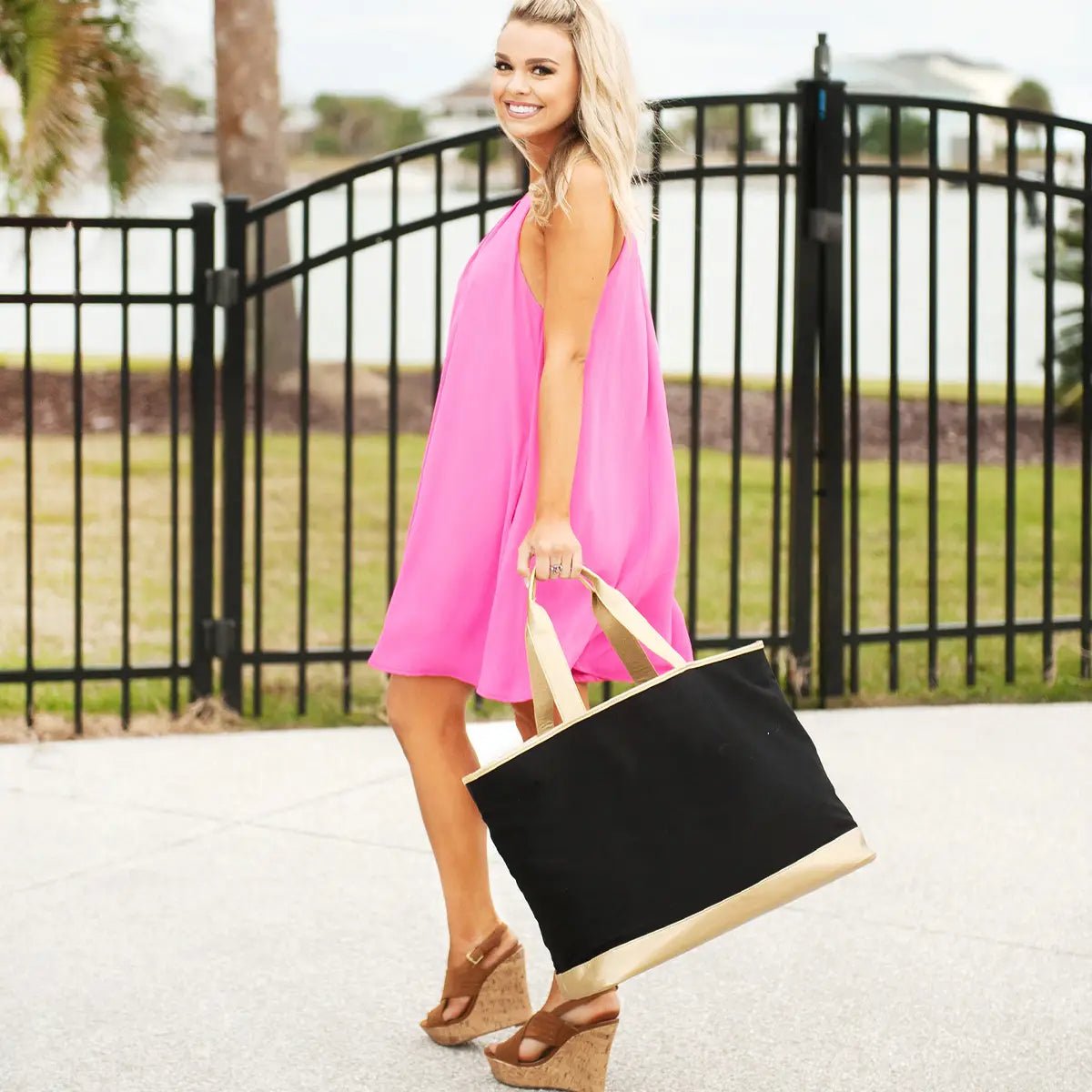 Black Cabana Tote - Amyliz Collections