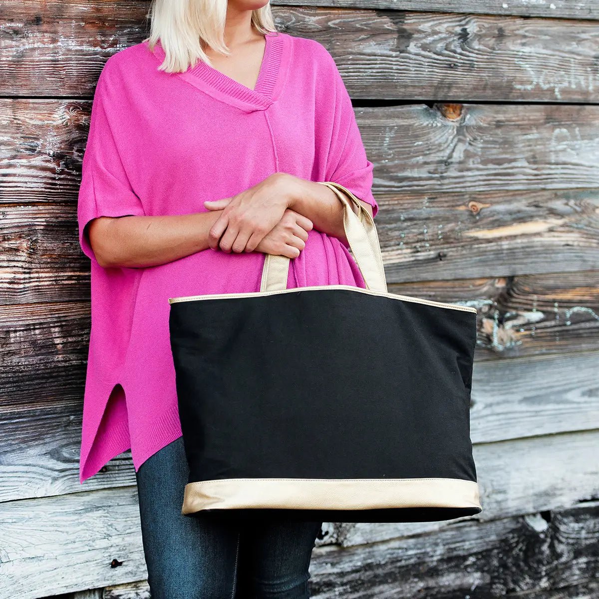 Black Cabana Tote - Amyliz Collections