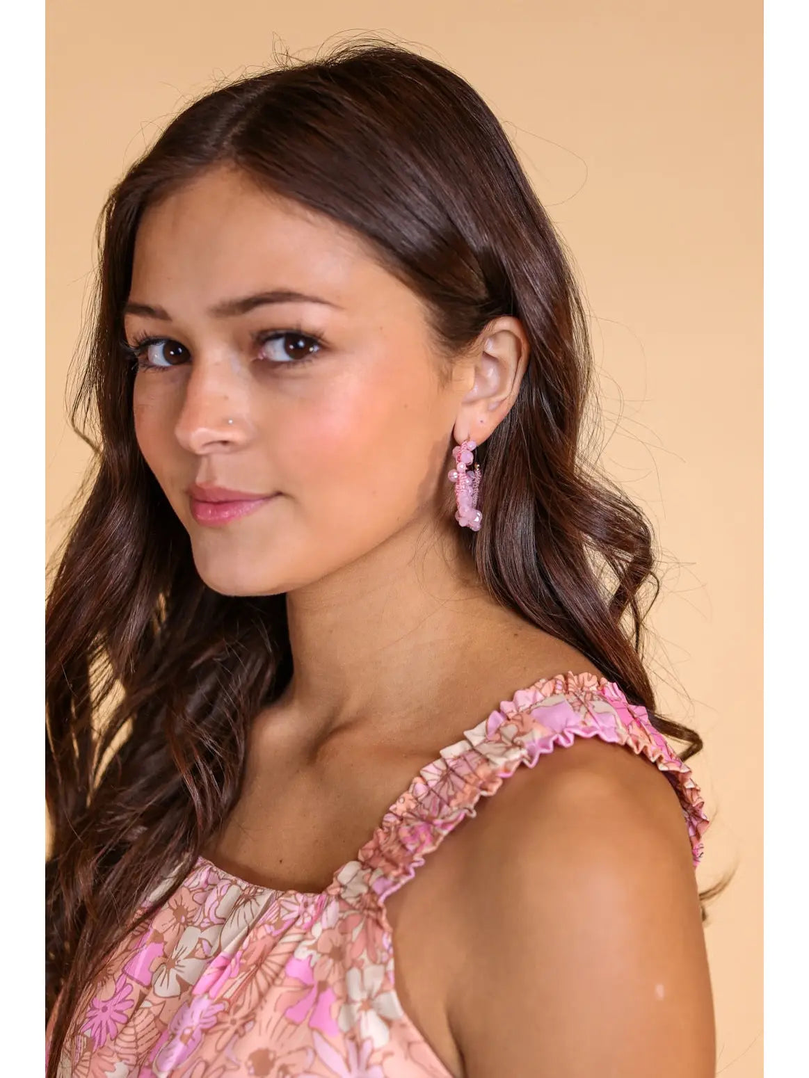 Bloom Pink Hoop Earrings
