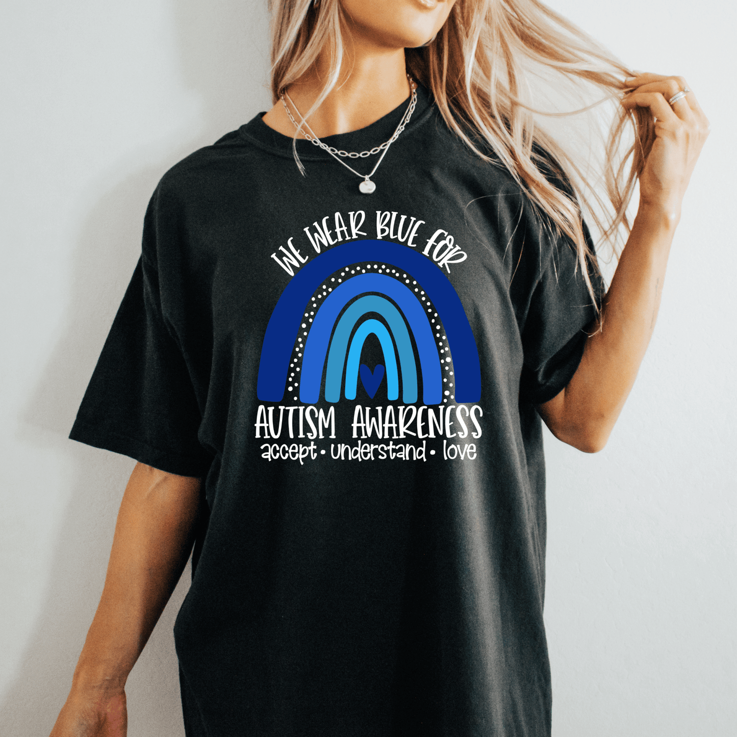 Blue Rainbow Autism Tee - Amyliz Collections