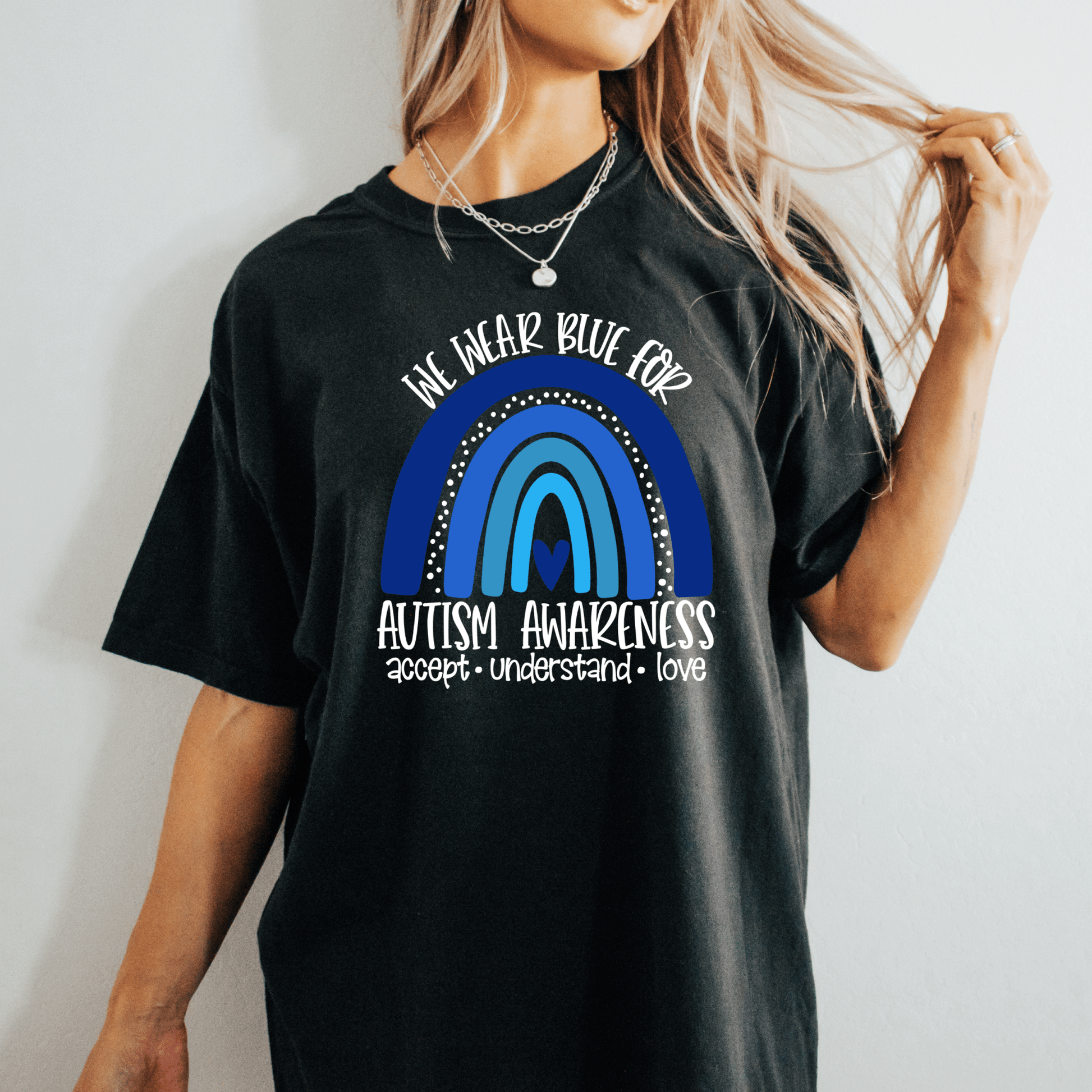 Blue Rainbow Autism Tee - Amyliz Collections