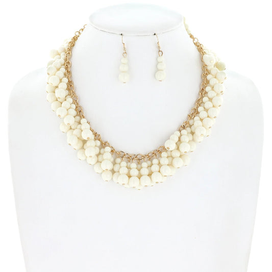 Bohemian Beaded Fringe Chain Necklace Set - Amyliz Collections