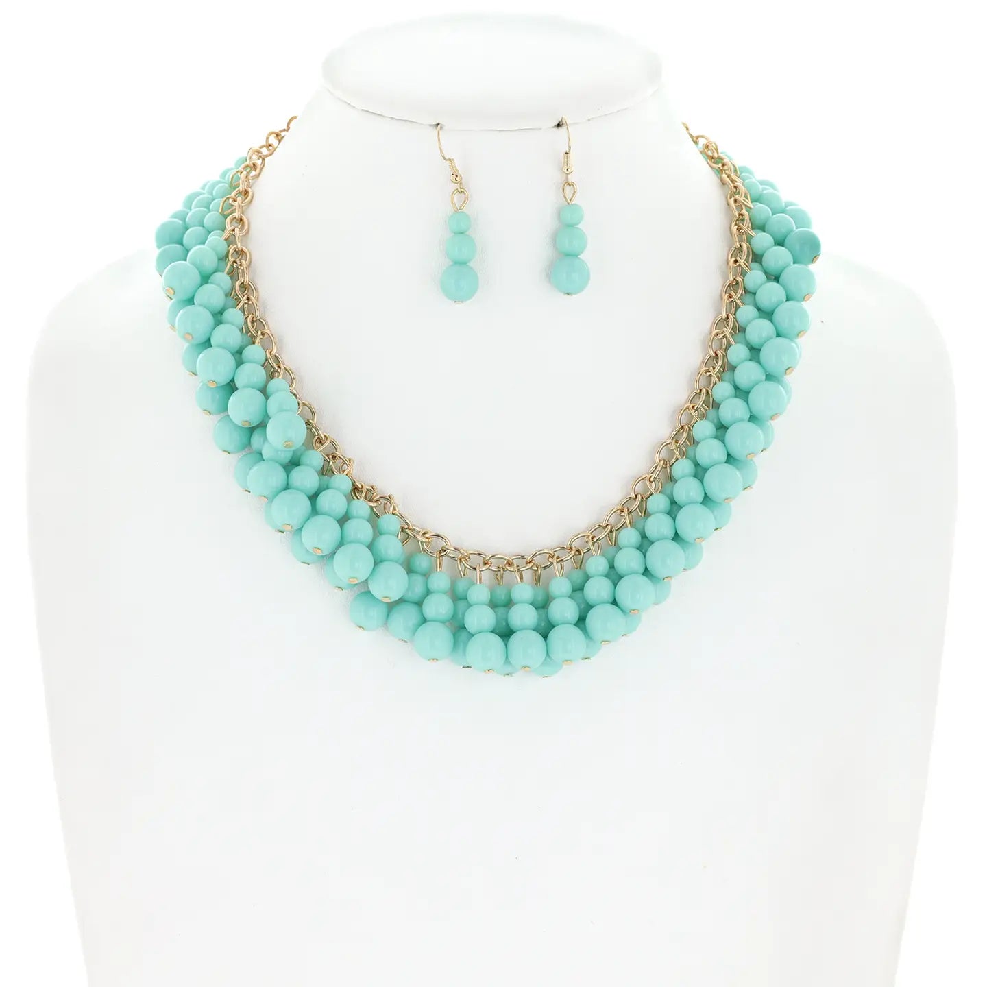 Bohemian Beaded Fringe Chain Necklace Set - Amyliz Collections