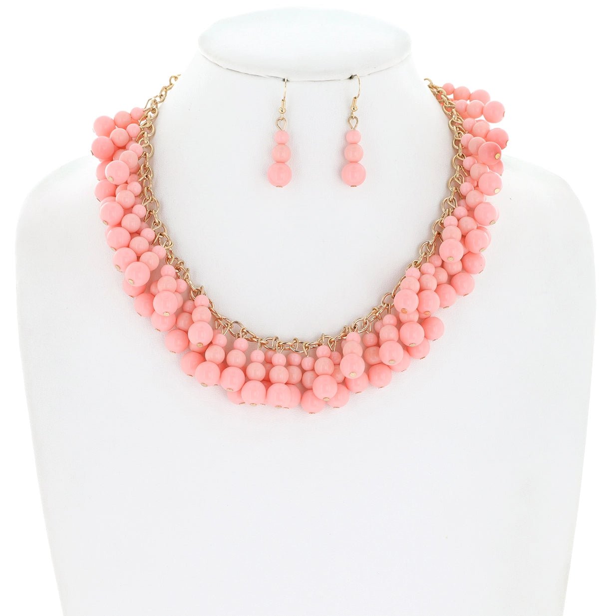 Bohemian Beaded Fringe Chain Necklace Set - Amyliz Collections