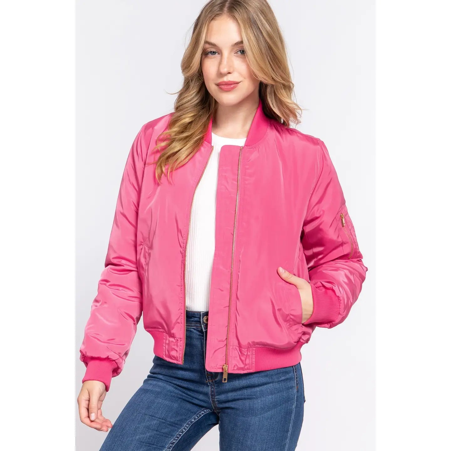 Bomber Jacket: Hot Pink - Amyliz Collections