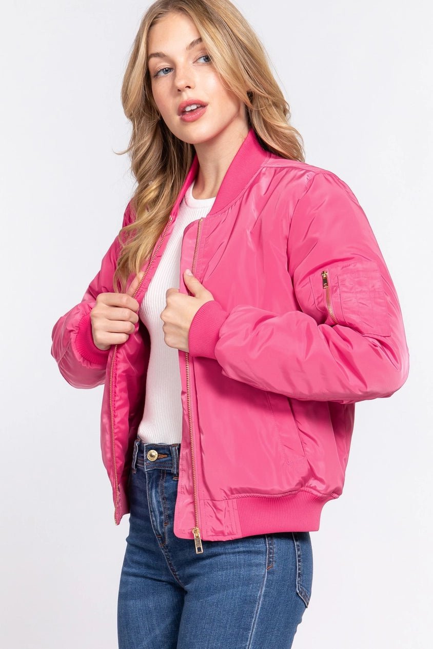 Bomber Jacket: Hot Pink - Amyliz Collections