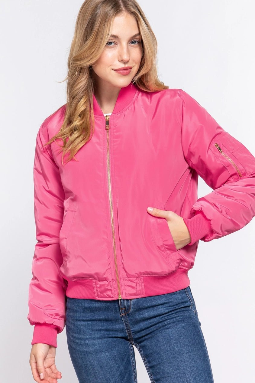 Bomber Jacket: Hot Pink - Amyliz Collections