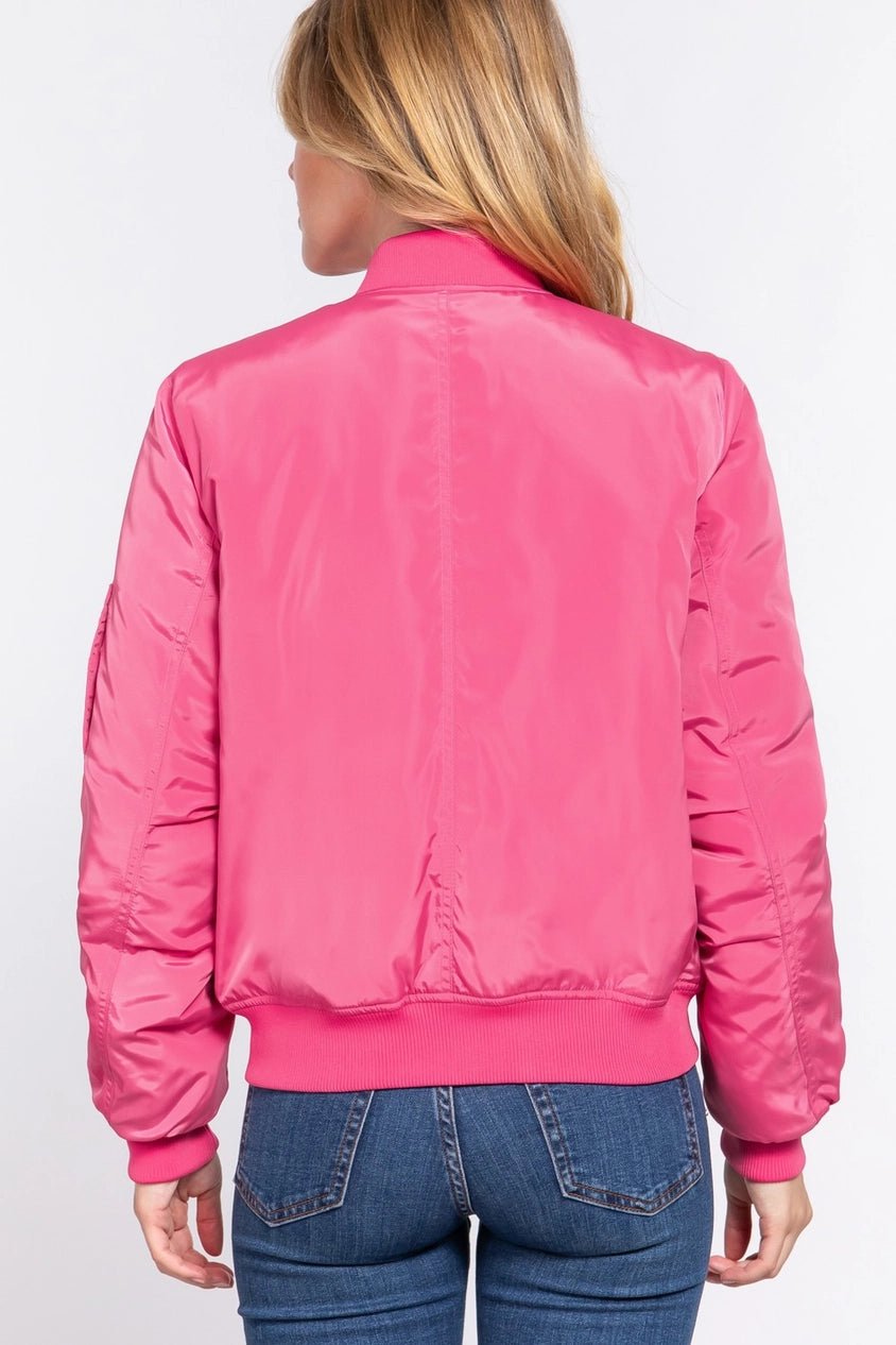 Bomber Jacket: Hot Pink - Amyliz Collections