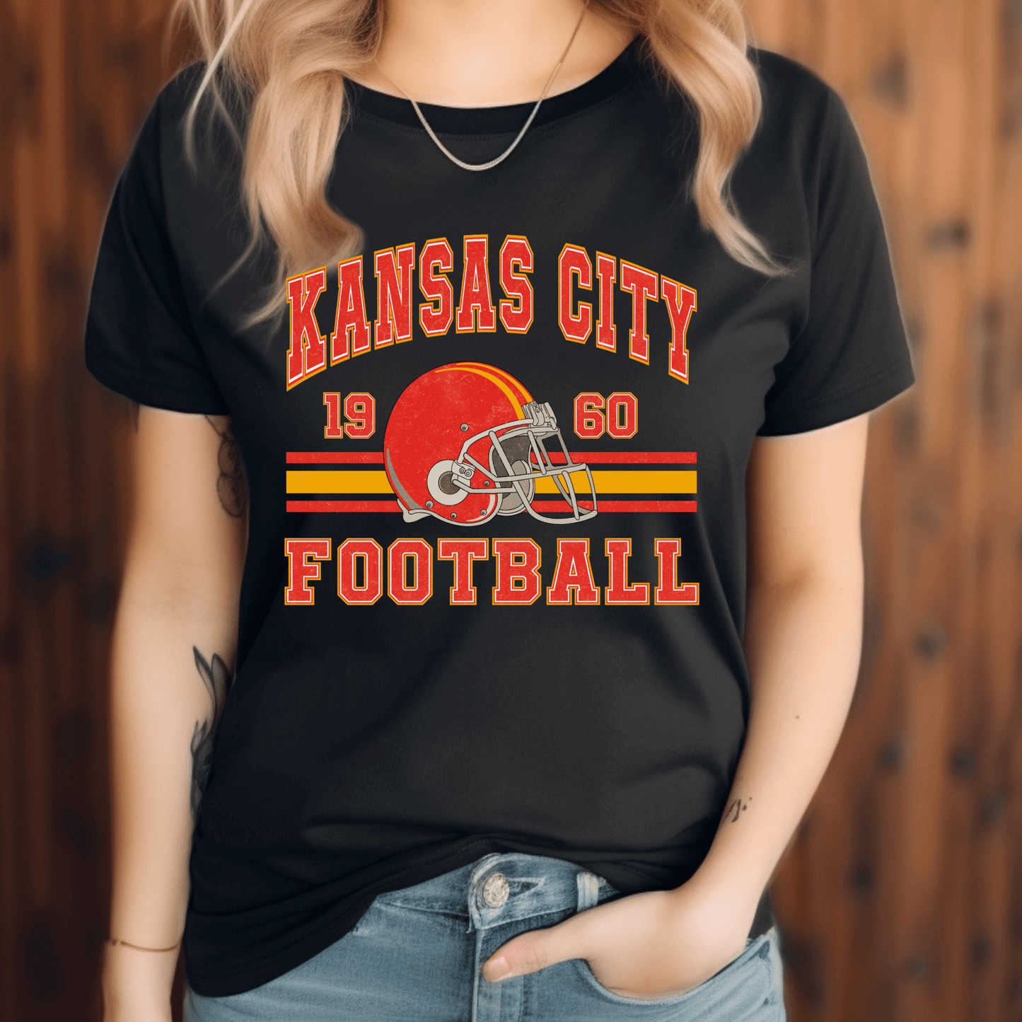 KC Chiefs Vintage CC Black Tee - Amyliz Collections