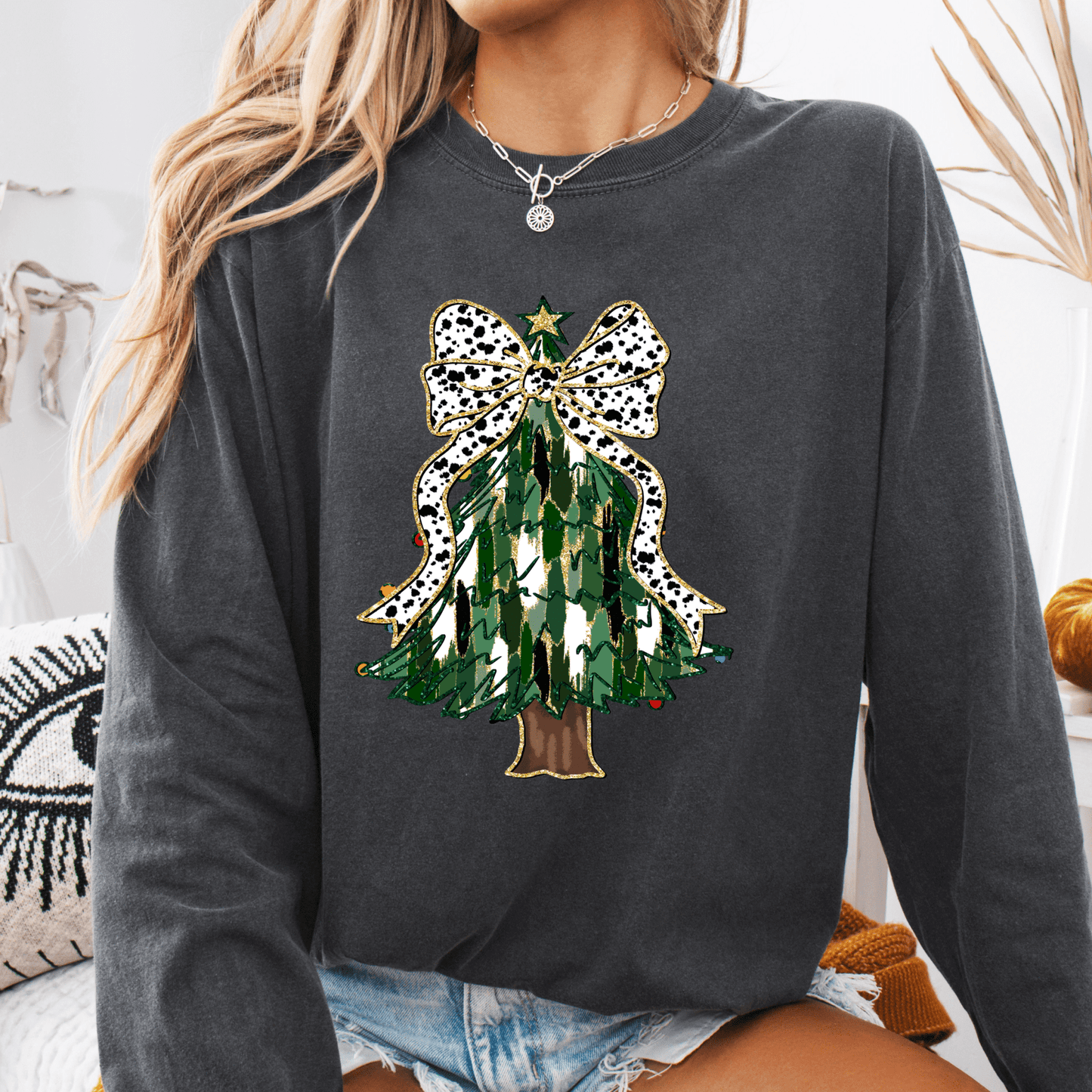 Glitter Tree Long Sleeve Tee (IS) - Amyliz Collections