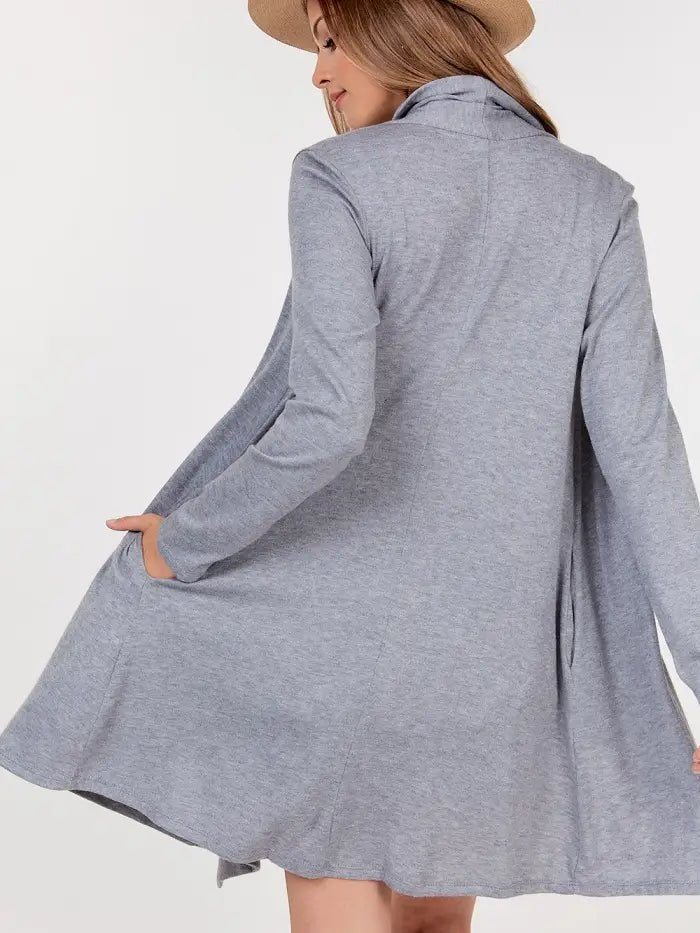 Faux Cashmere Cardigan: Gray - Amyliz Collections
