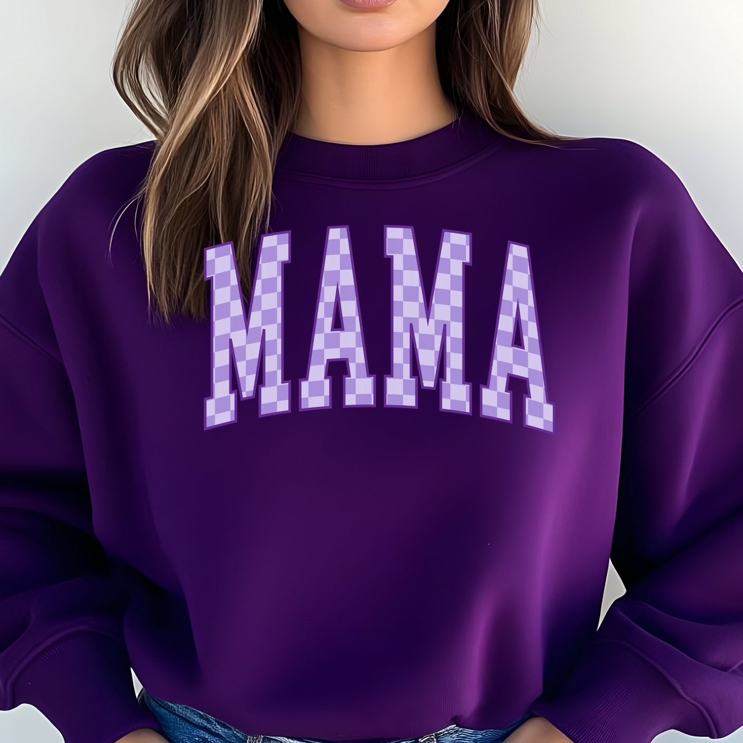 Checkered Mama Crewneck