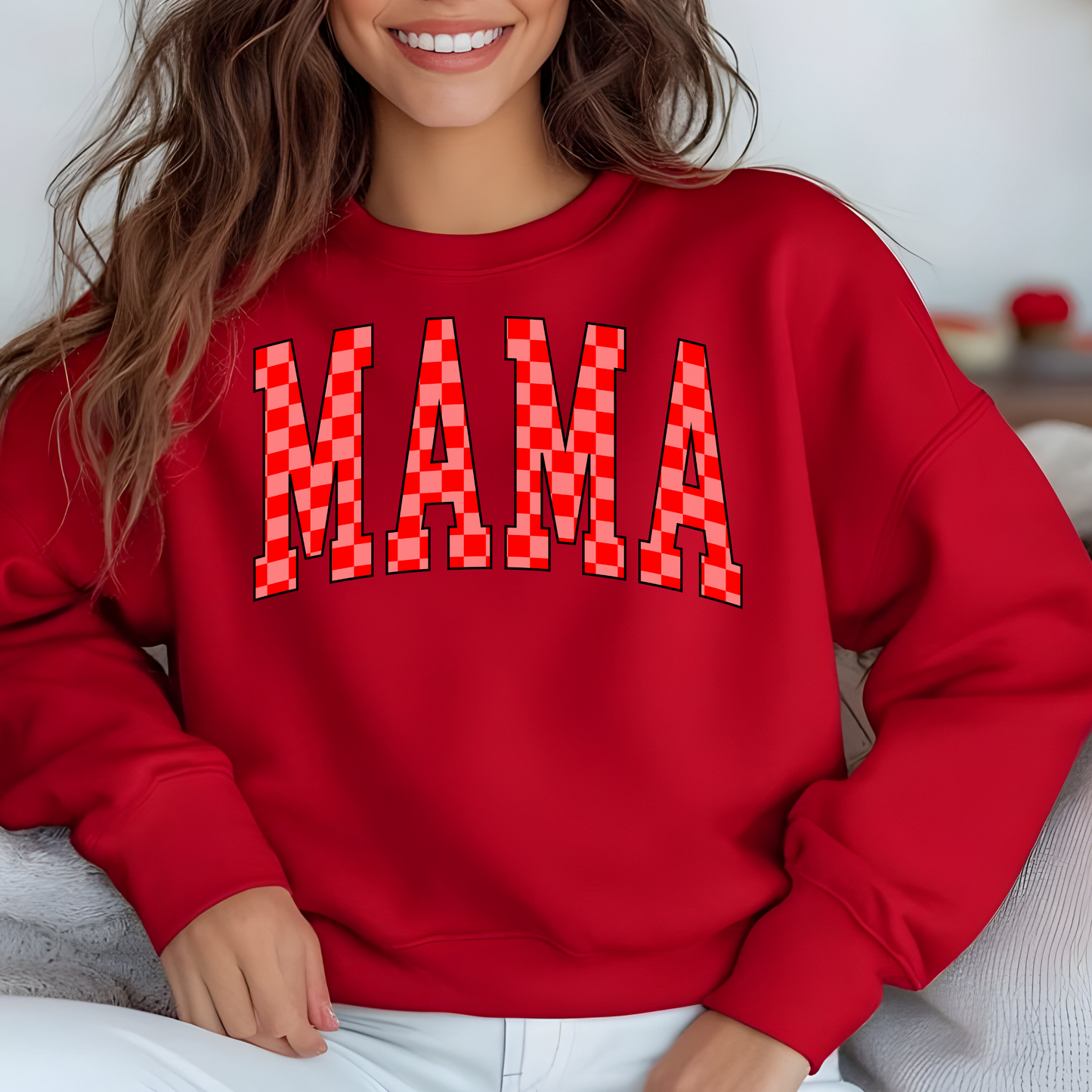 Checkered Mama Crewneck