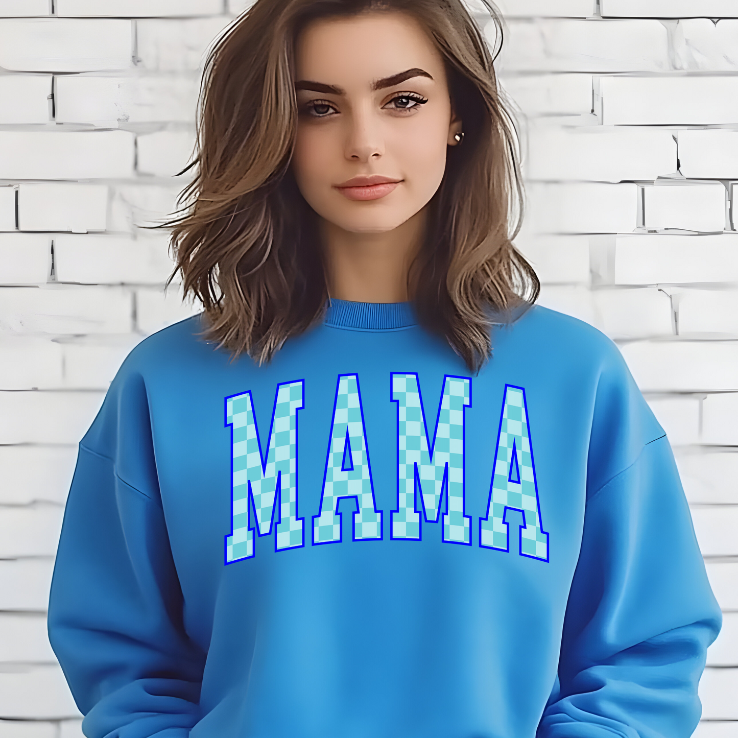 Checkered Mama Crewneck