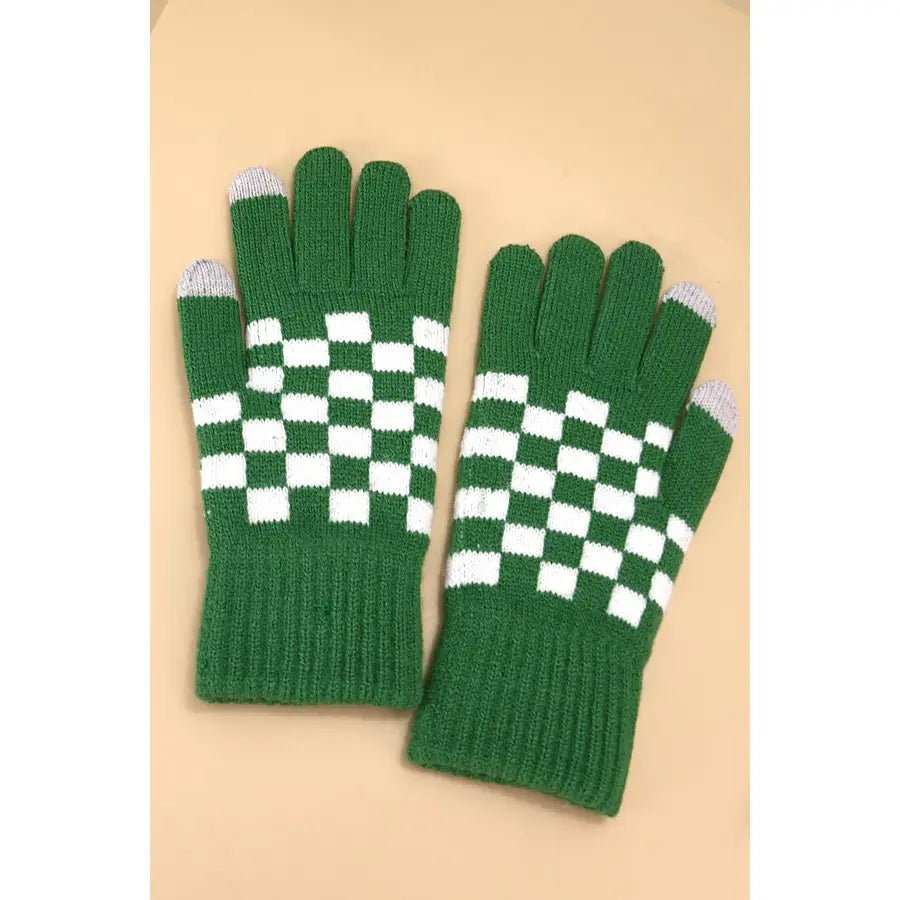 Checker Winter Gloves - Amyliz Collections