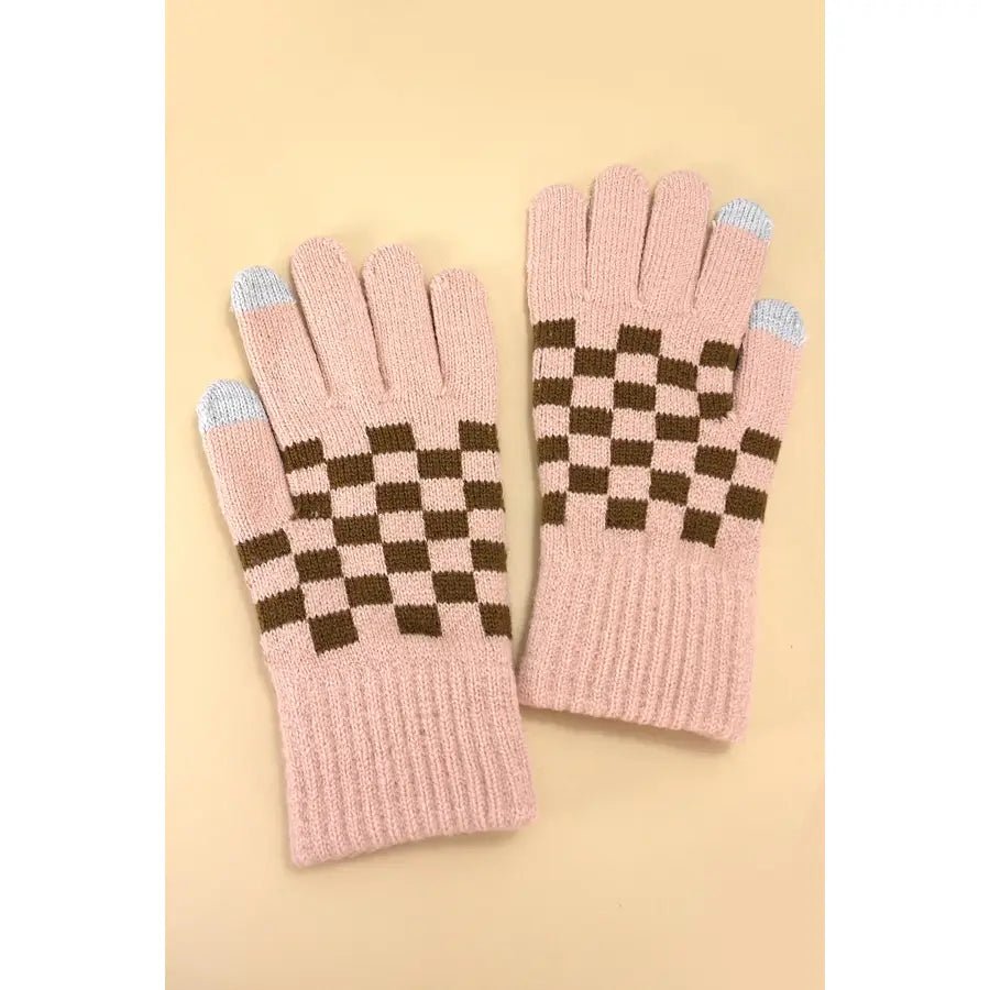 Checker Winter Gloves - Amyliz Collections