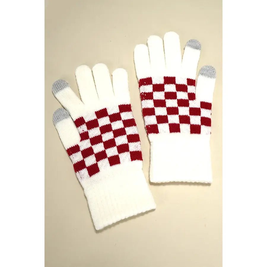 Checker Winter Gloves - Amyliz Collections