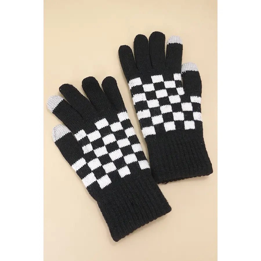 Checker Winter Gloves - Amyliz Collections