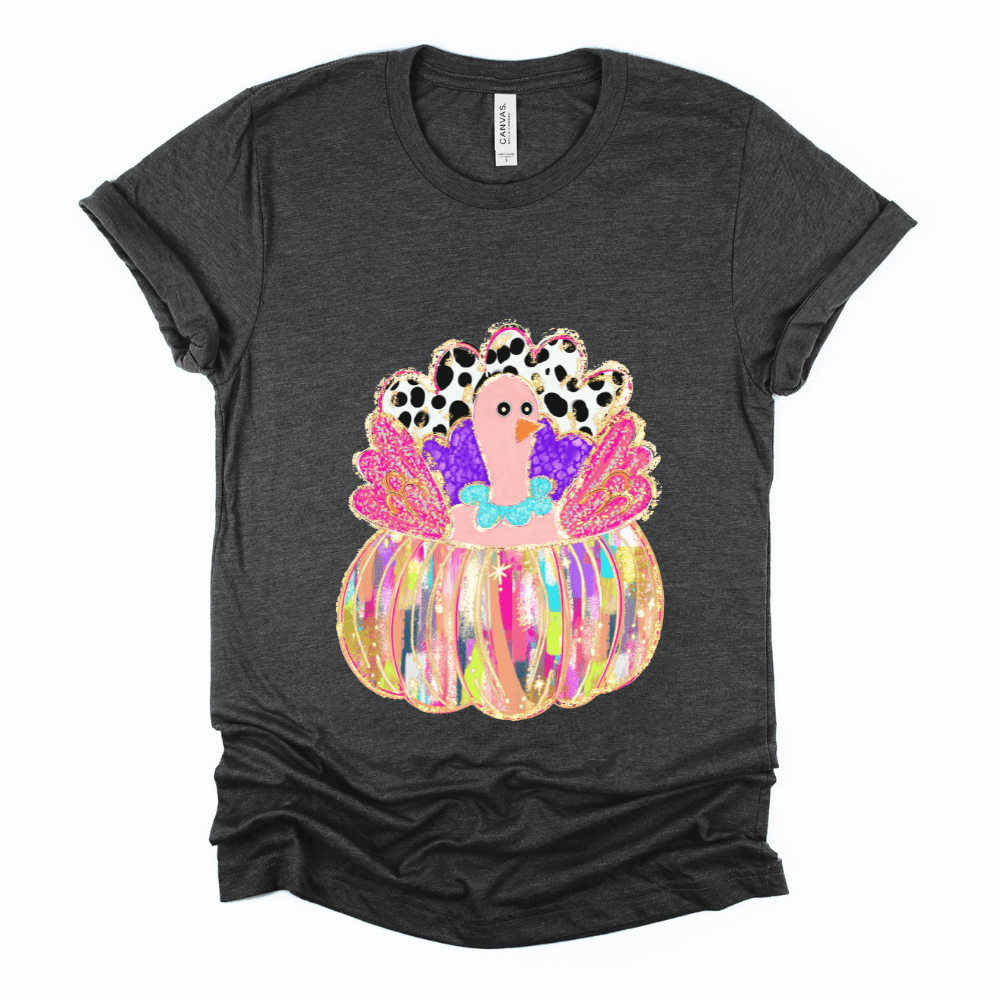 Colorful Turkey Black Tee - Amyliz Collections