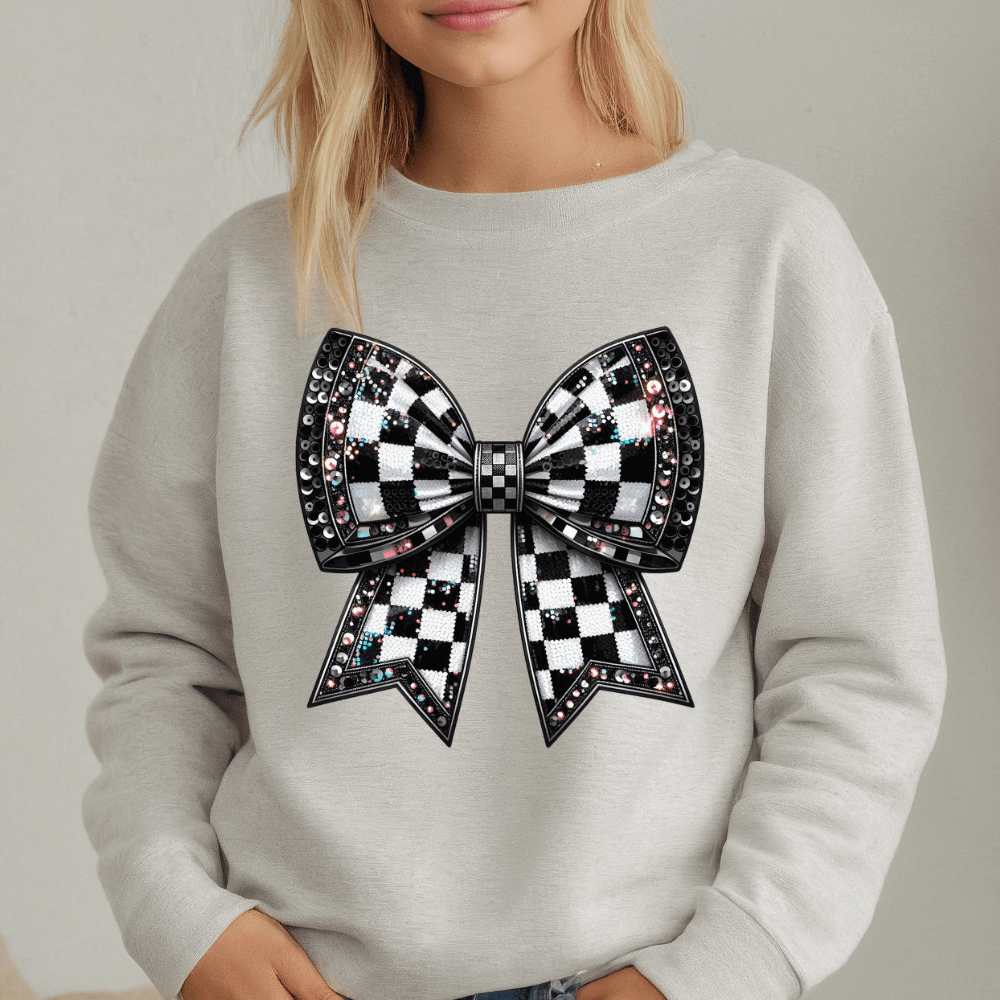 Plaid Bow Crewneck - Amyliz Collections