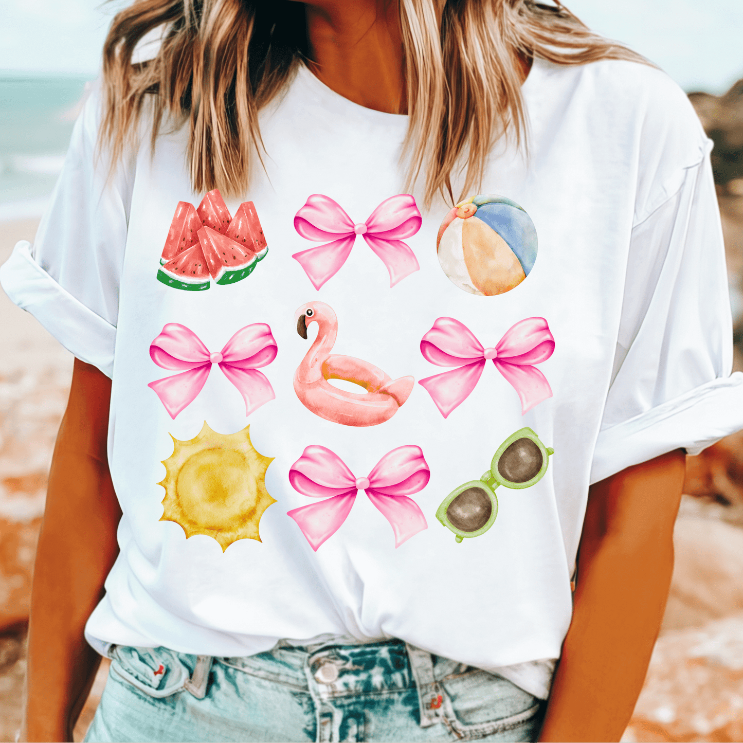 Pool Coquette White Tee - Amyliz Collections