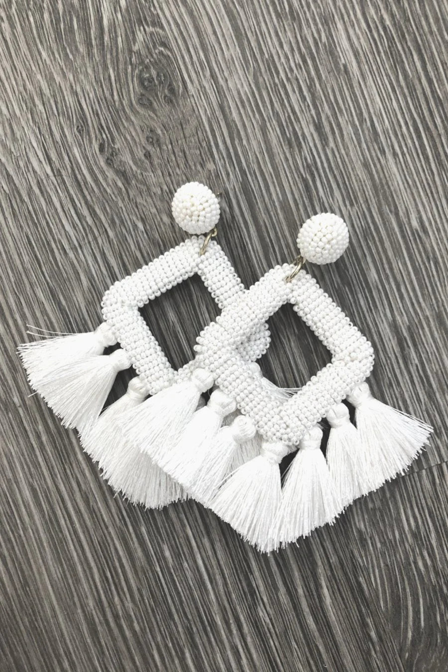 Ellie Fringe Earrings - White
