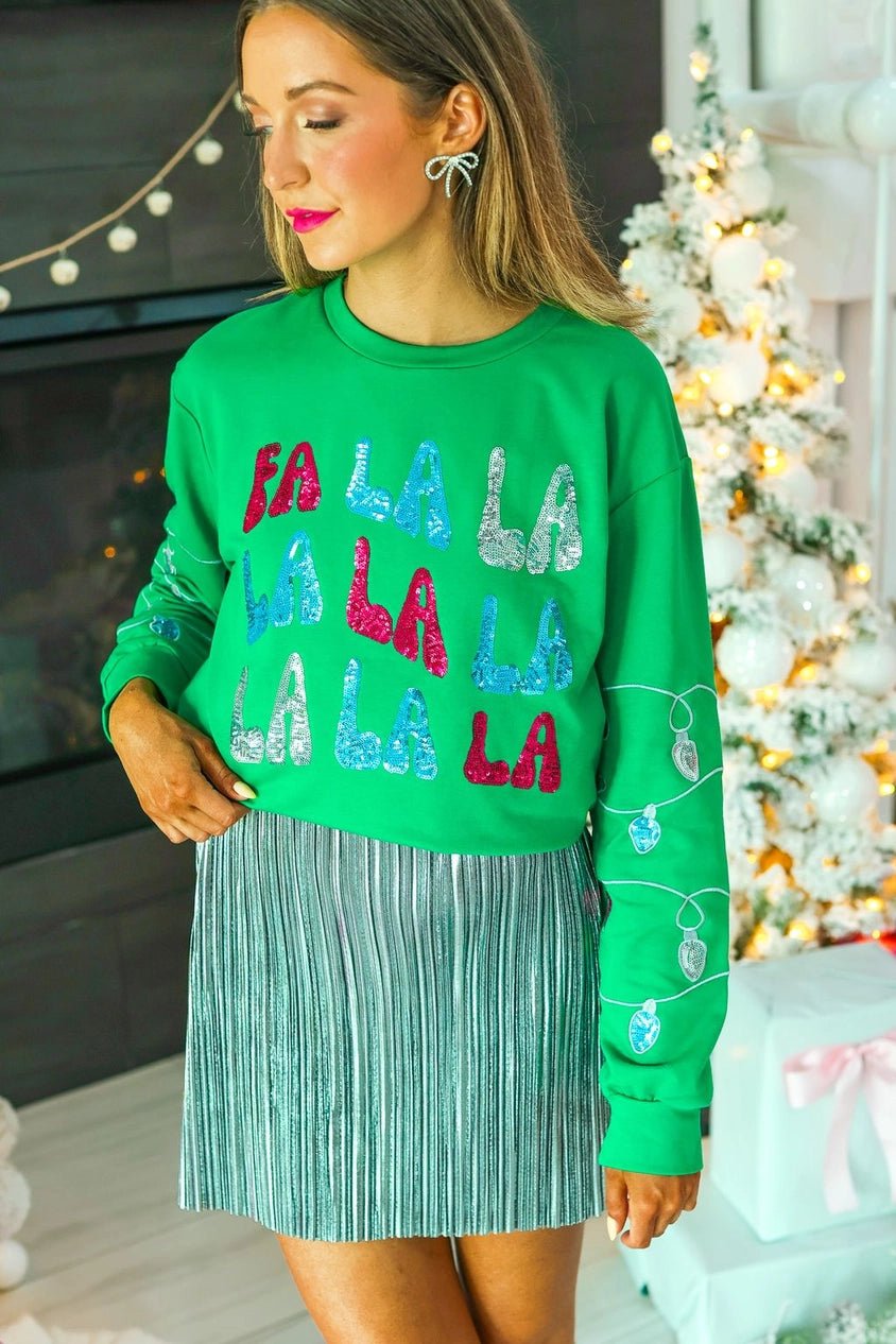 Fa La La La Sequin Sweater - Amyliz Collections