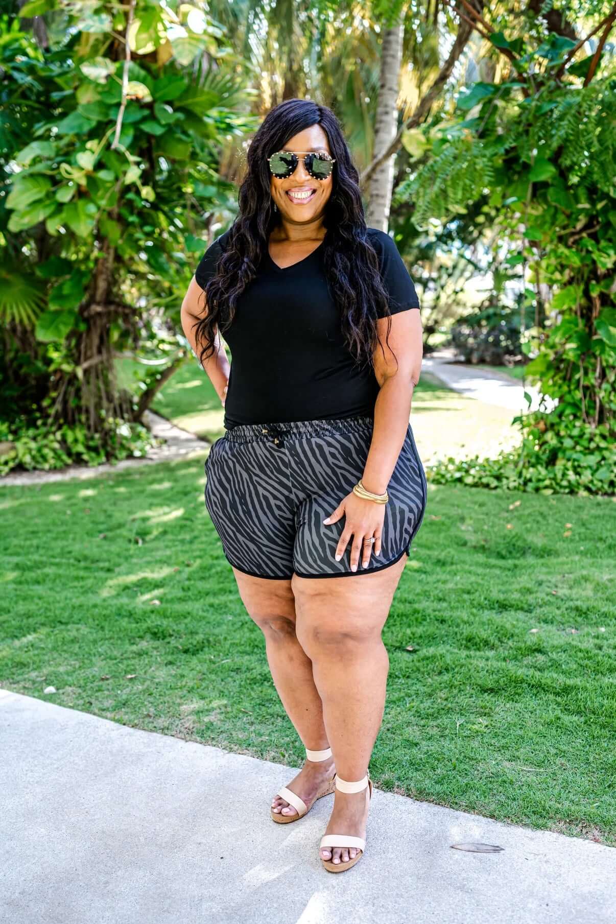Fearless Tiger Drawstring Everyday Shorts - Amyliz Collections