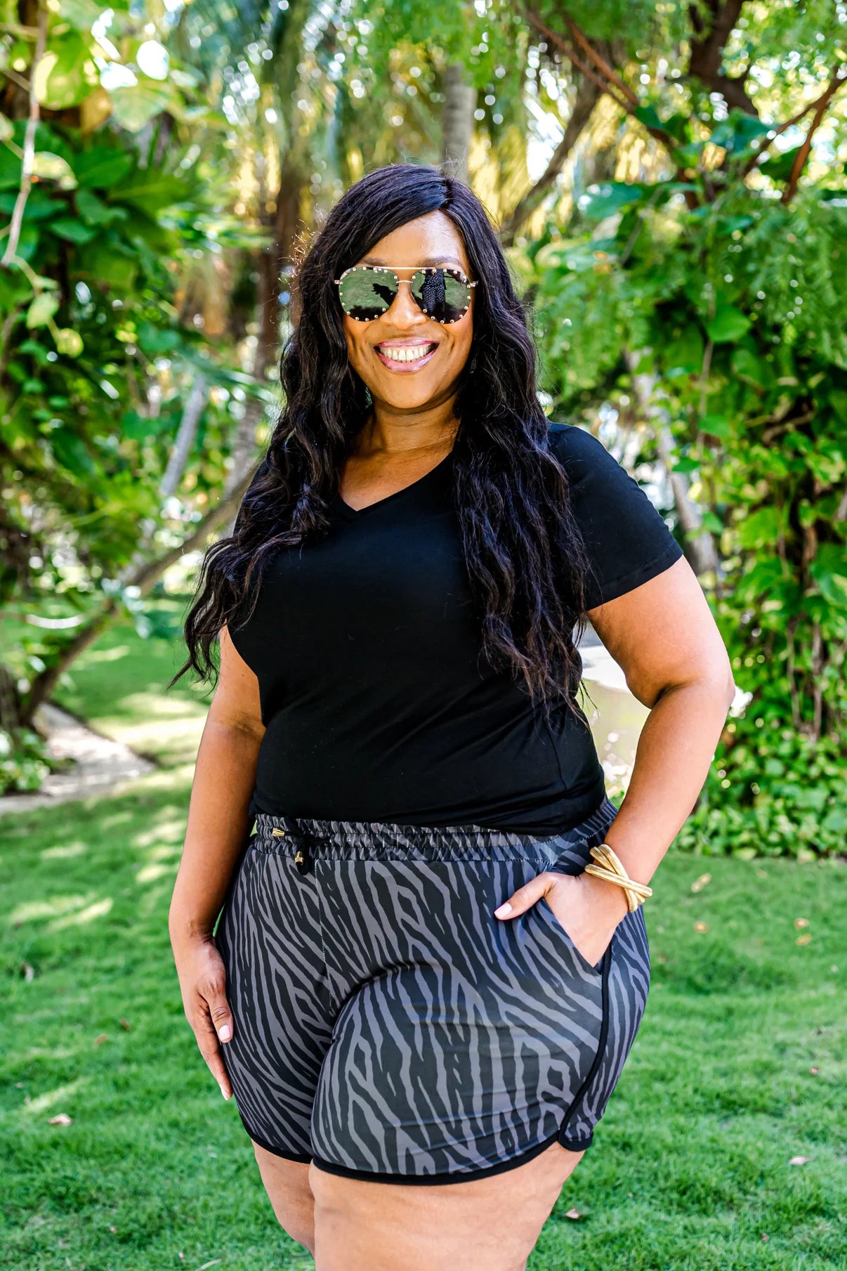 Fearless Tiger Drawstring Everyday Shorts - Amyliz Collections