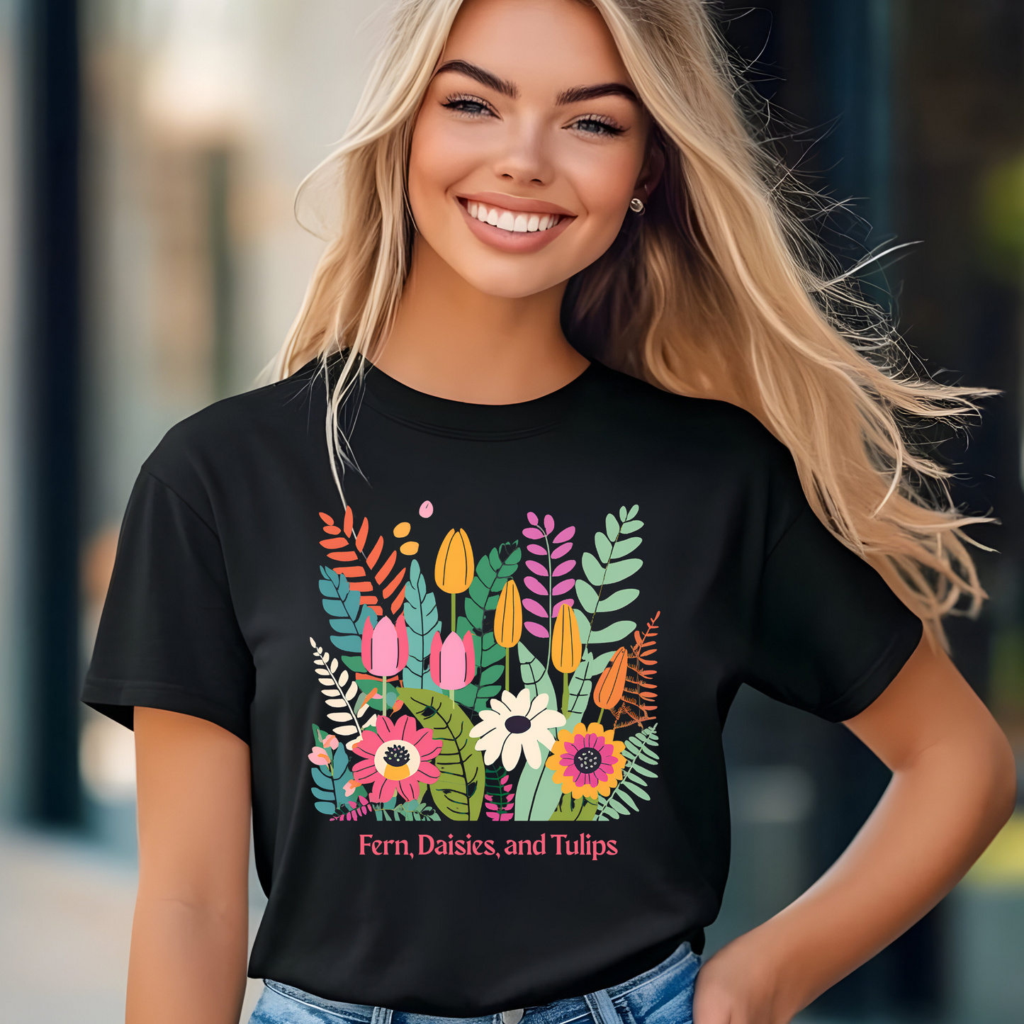 Fern Daisies Tulips Tee