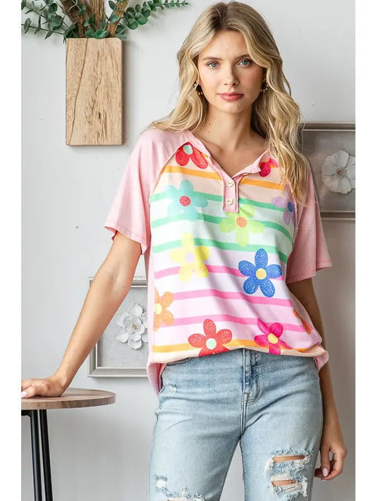 Flower Print Top - Amyliz Collections