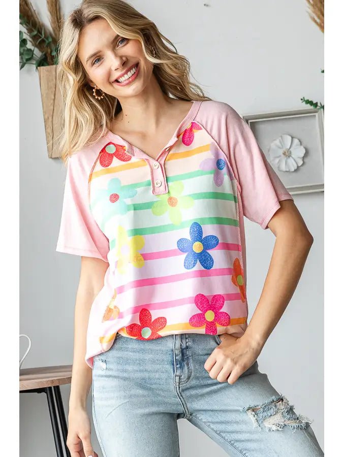 Flower Print Top - Amyliz Collections