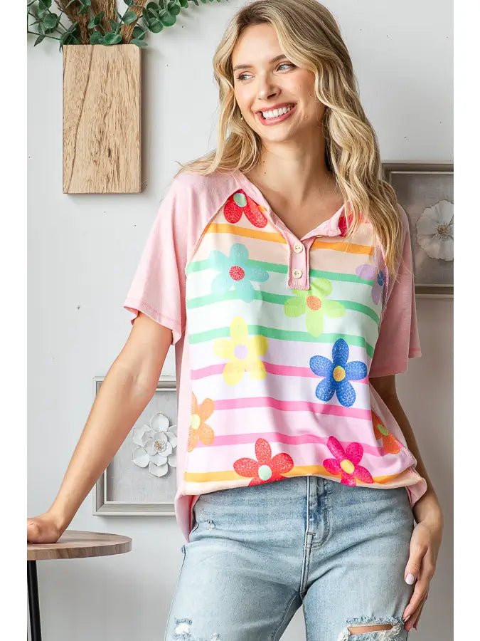 Flower Print Top - Amyliz Collections