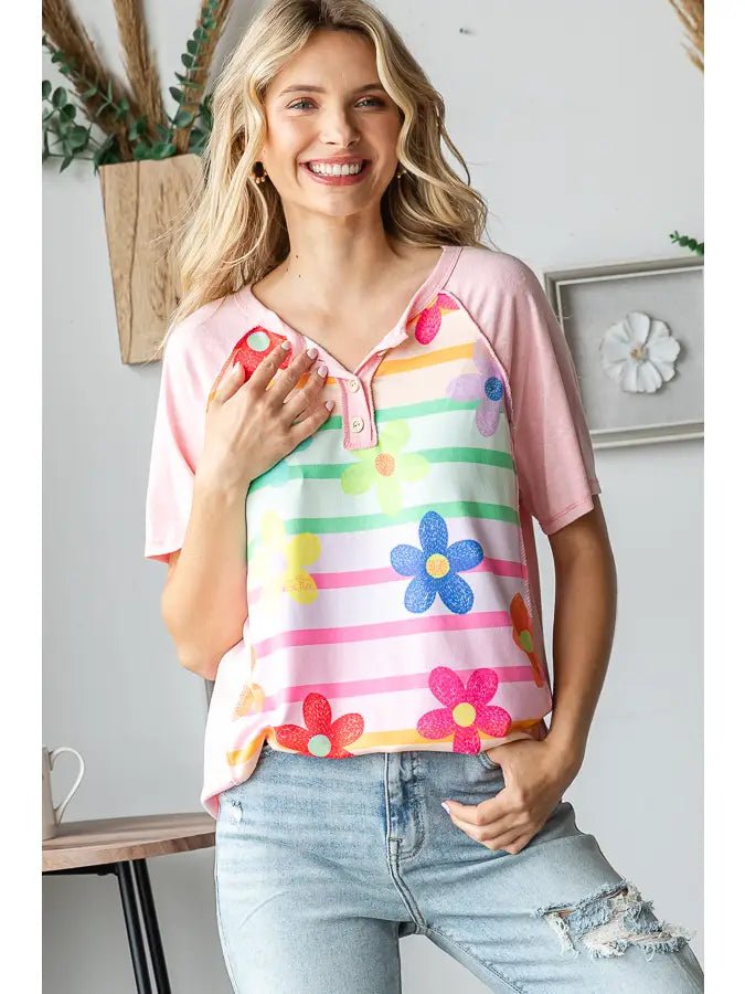 Flower Print Top - Amyliz Collections