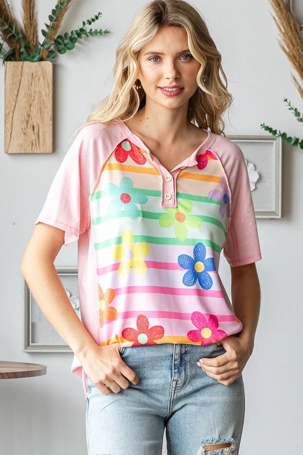 Flower Print Top - Amyliz Collections