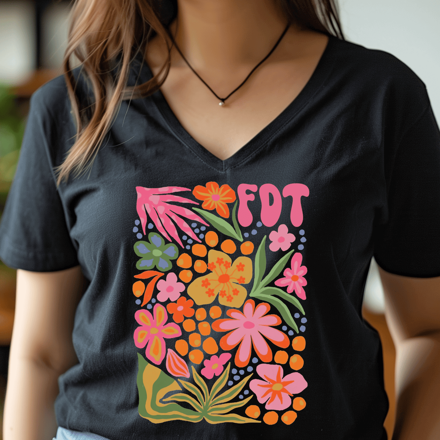 Flower FDT V - Neck - Amyliz Collections
