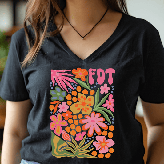 Flower FDT V - Neck - Amyliz Collections