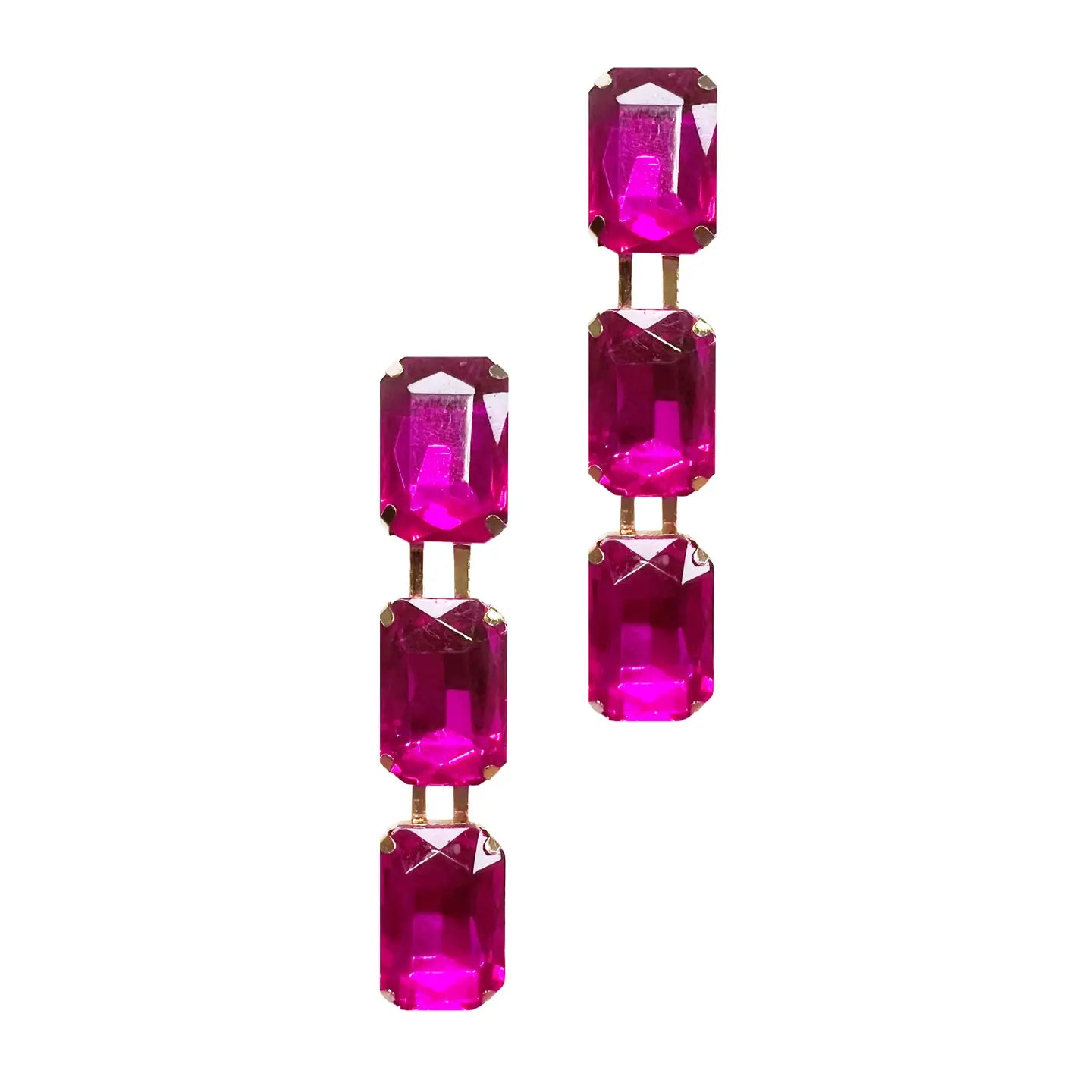 Hot Pink Crystal Earring - Amyliz Collections