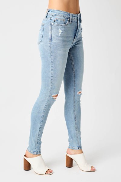 Tummy Control Destroy Skinny Jeans - Amyliz Collections