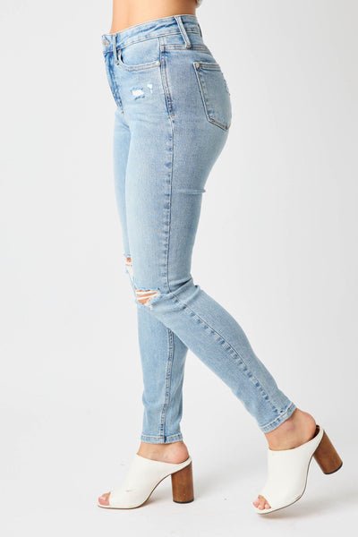 Tummy Control Destroy Skinny Jeans - Amyliz Collections