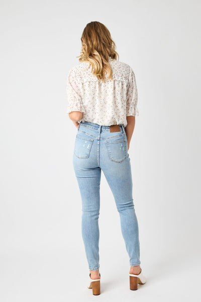 Tummy Control Destroy Skinny Jeans - Amyliz Collections