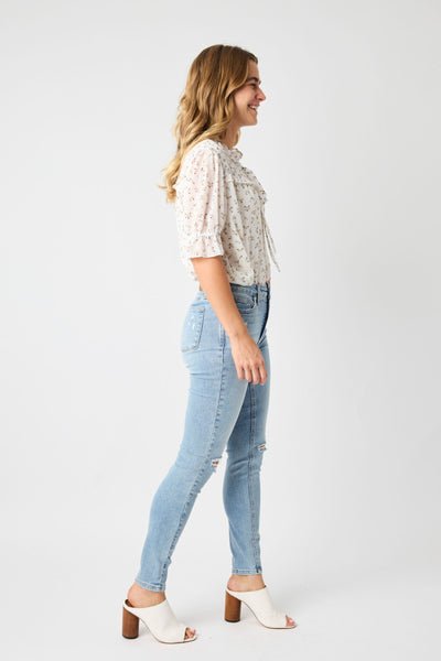 Tummy Control Destroy Skinny Jeans - Amyliz Collections