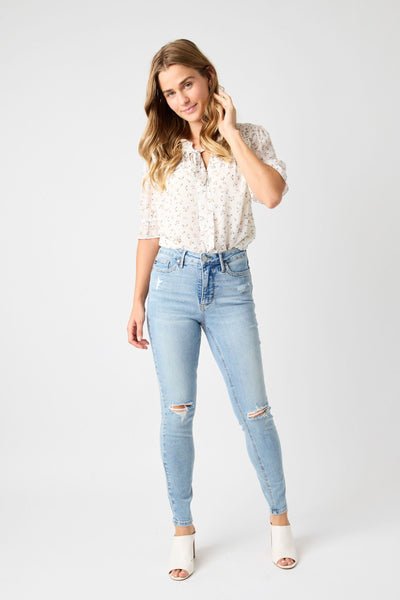 Tummy Control Destroy Skinny Jeans - Amyliz Collections