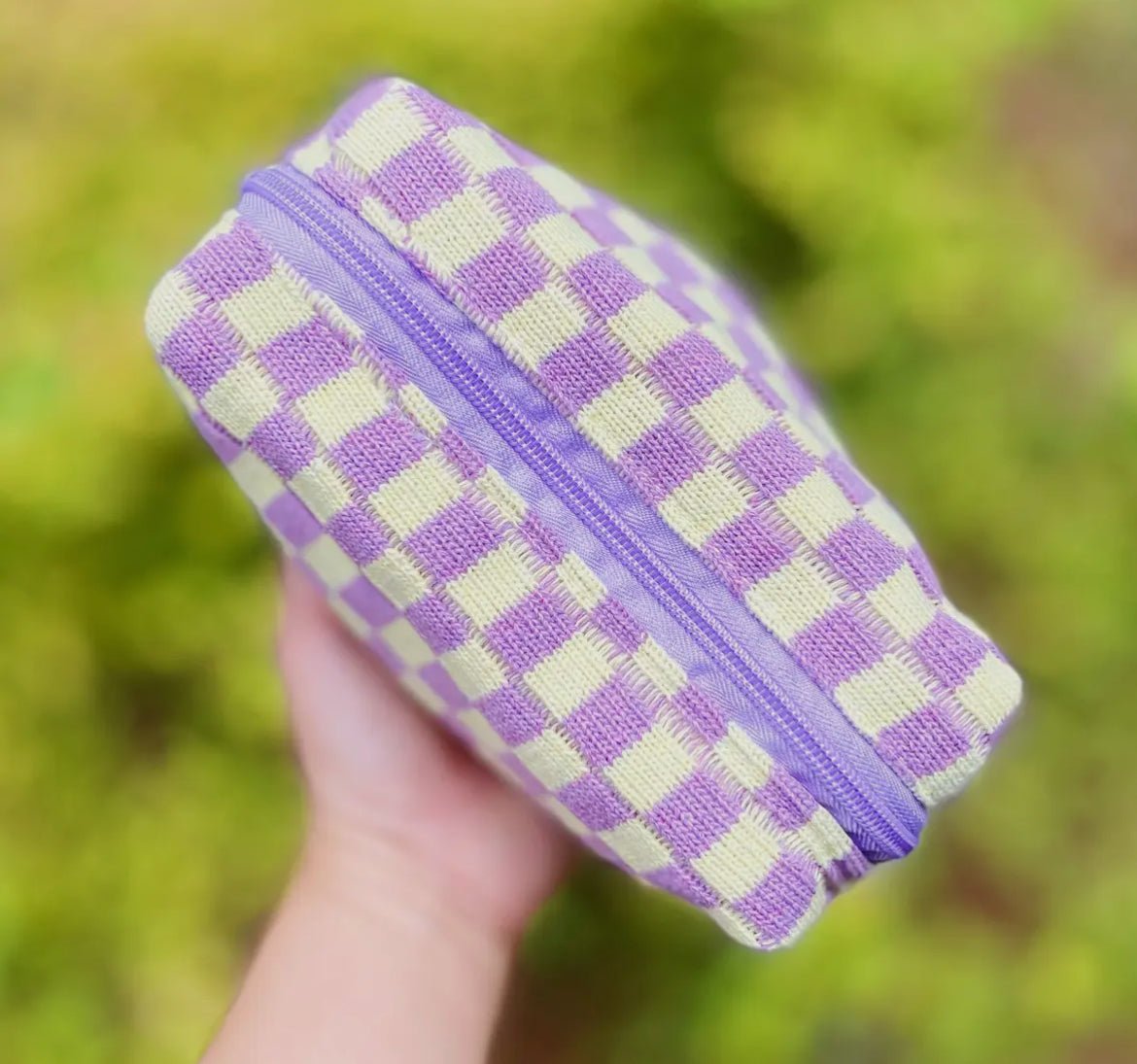 Checkered Cosmetic Bag - Amyliz Collections