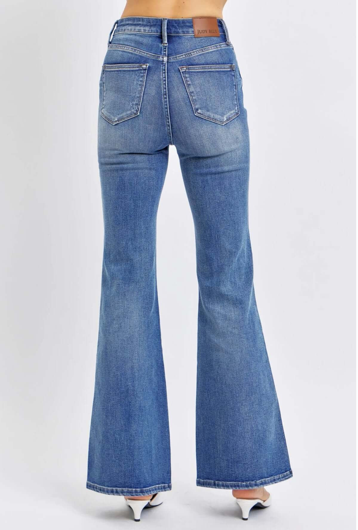 High Waist Tummy Control Flare Denim - Amyliz Collections