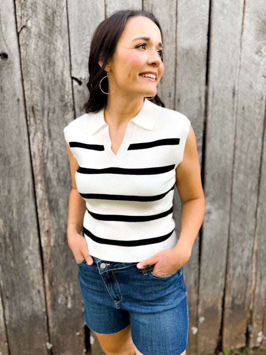 Preppy Breeze Knit Tank - Amyliz Collections