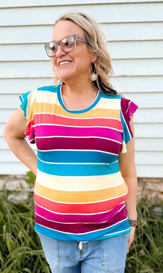 Painted Stripes Tee - Amyliz Collections