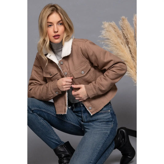 Sherpa - Lined Twill Jacket - Amyliz Collections
