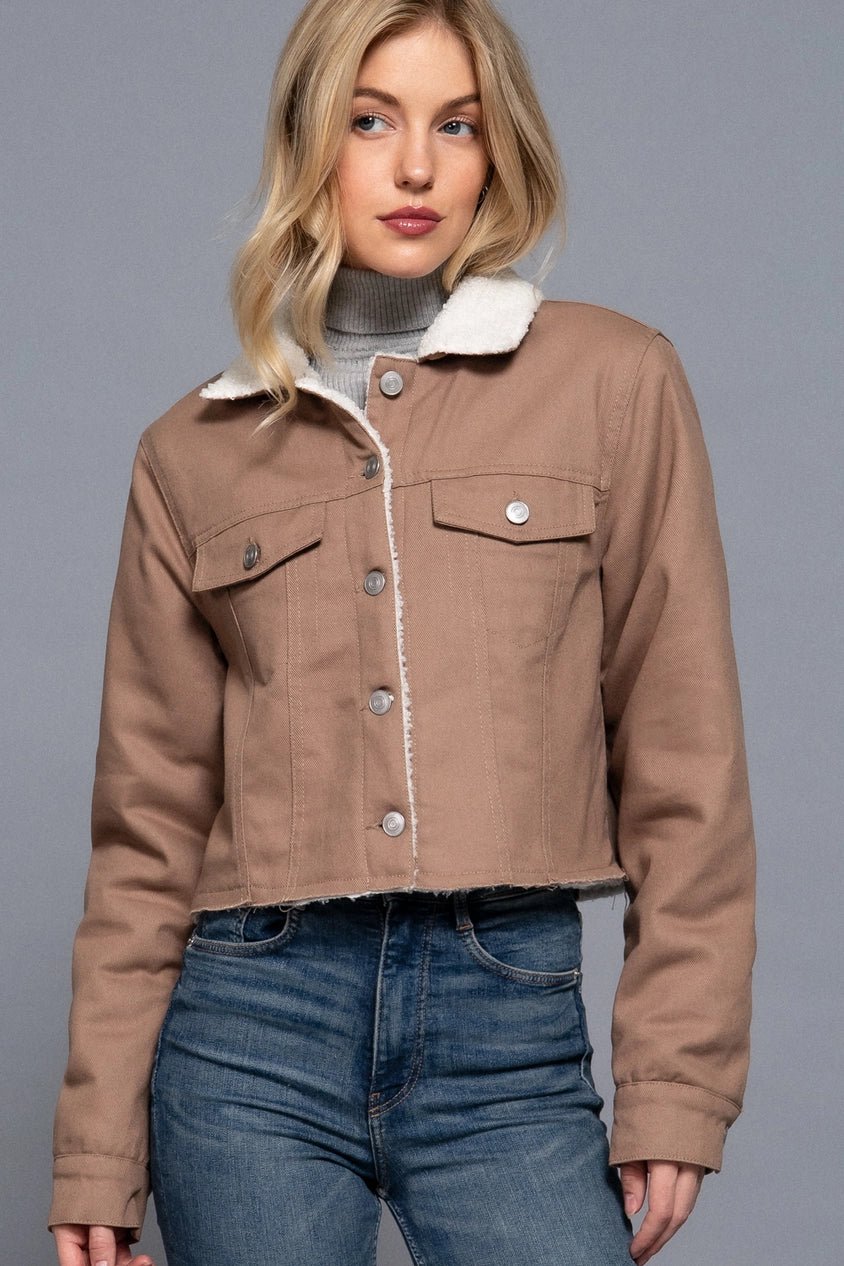 Sherpa - Lined Twill Jacket - Amyliz Collections
