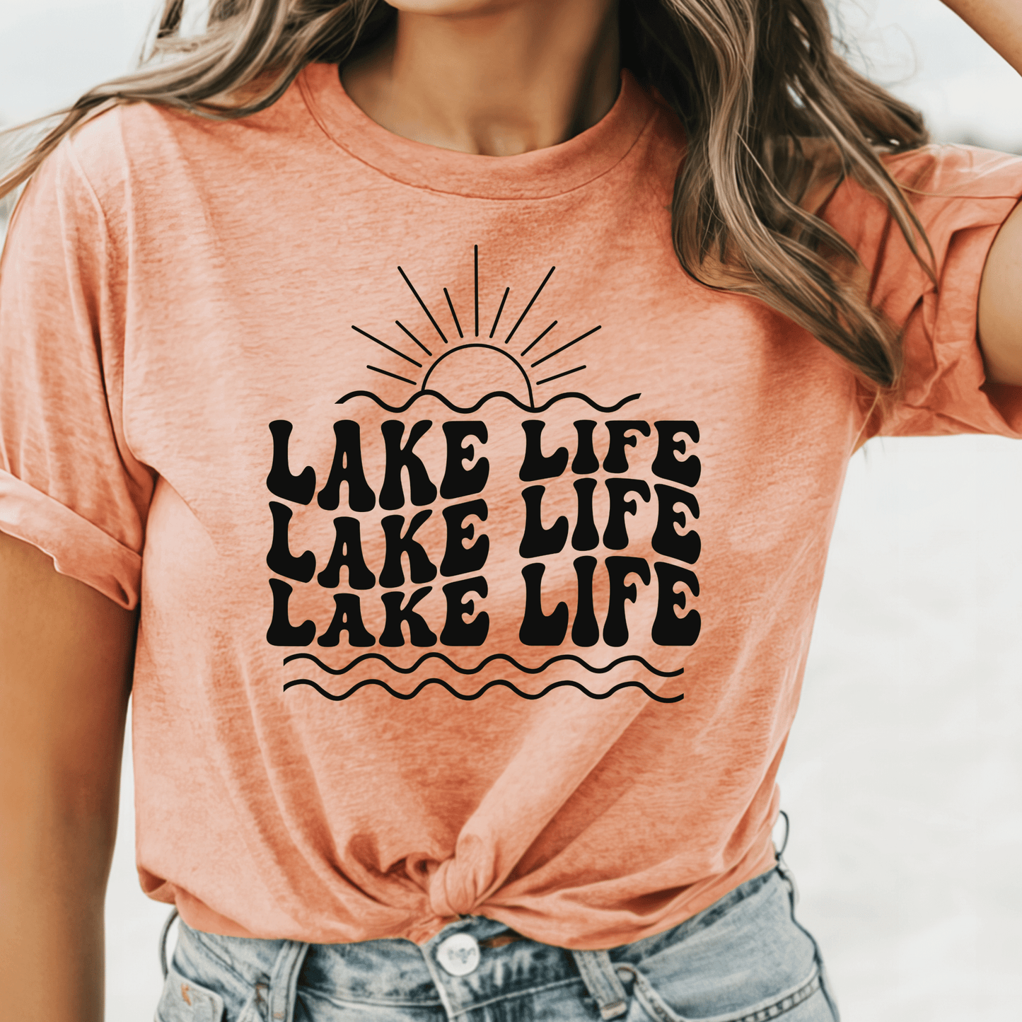 Lake Life Sunset Tee - Amyliz Collections